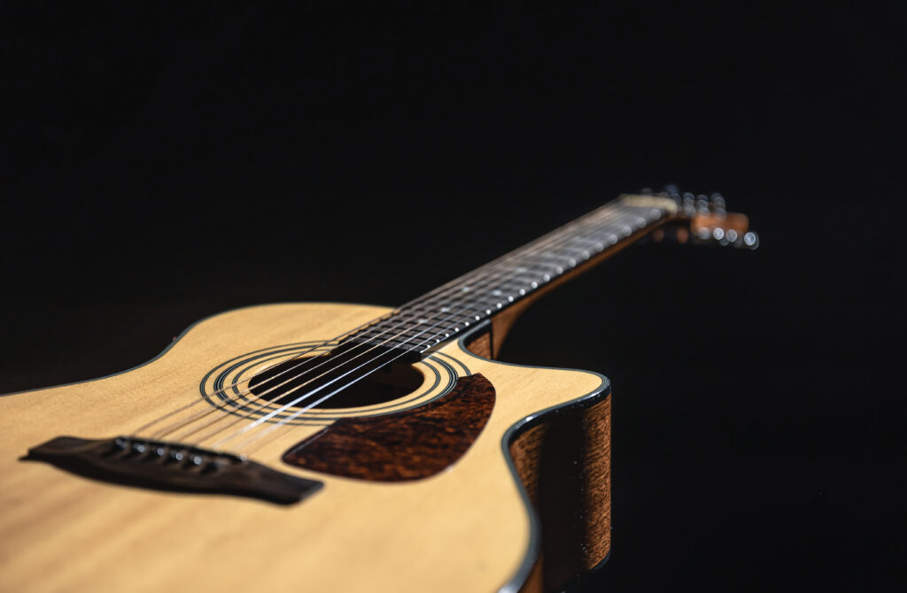 close up shot guitar